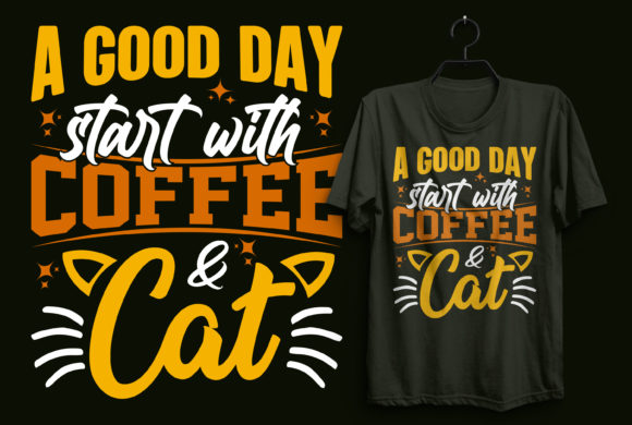 A Good Day Start with Coffee Cat
