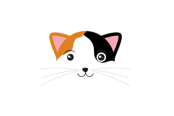 Beautiful Cat Doodle Print Black