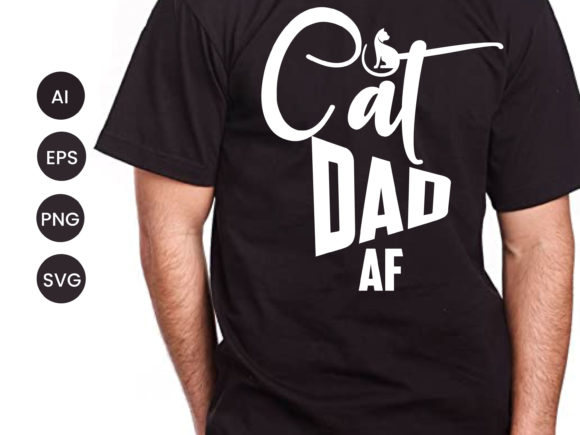 Cat Dad AF Embroidery Design