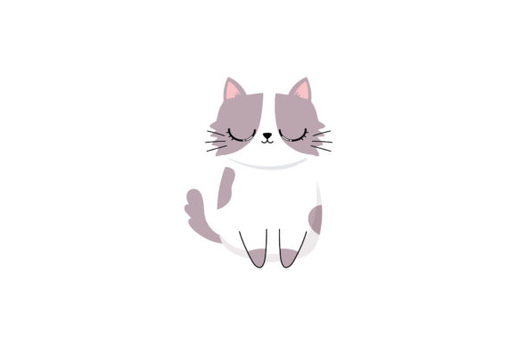 Cat Funny Anima Disain Vector