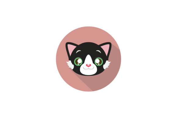 Flat Icon Face Cat Cute