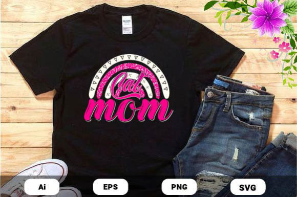 Mother's Day Cat Mom T-shirt Design