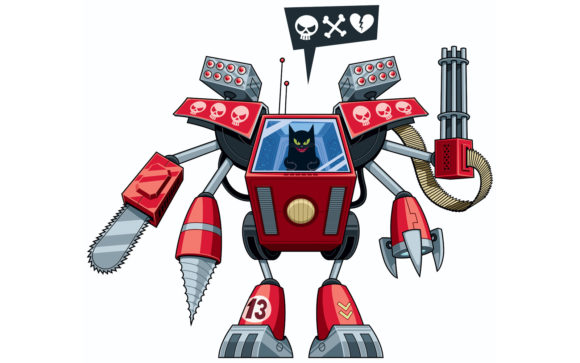 Robo-cat: A Bold Embroidery Design