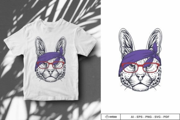 Serval Cat Hand Drawn