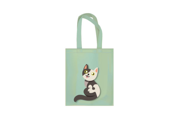 Tote Bag Cat Fashion Hand Happy