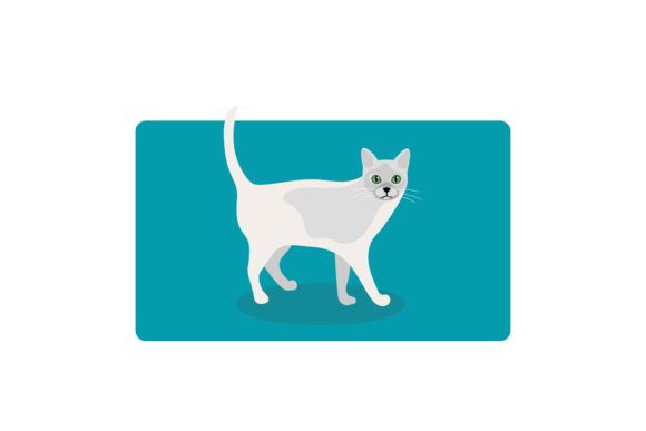 White Pet Cat Flat Icon